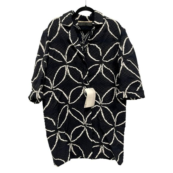 Roland Mouret Paddington Geometric Lightweight Coat Size 4 NWT - Picture 3 of 9